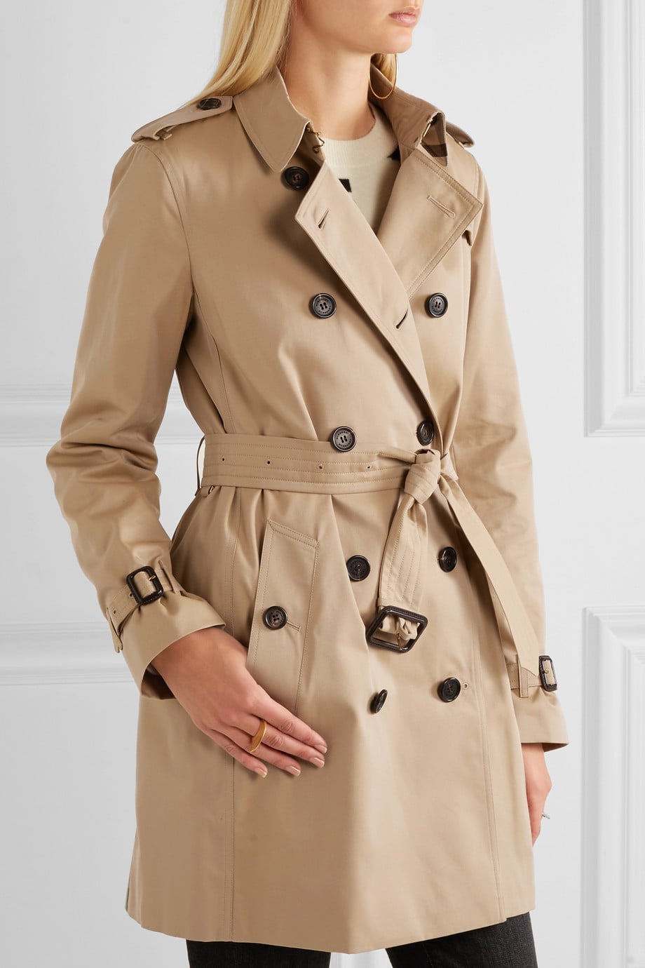 burberry cotton gabardine trench coat
