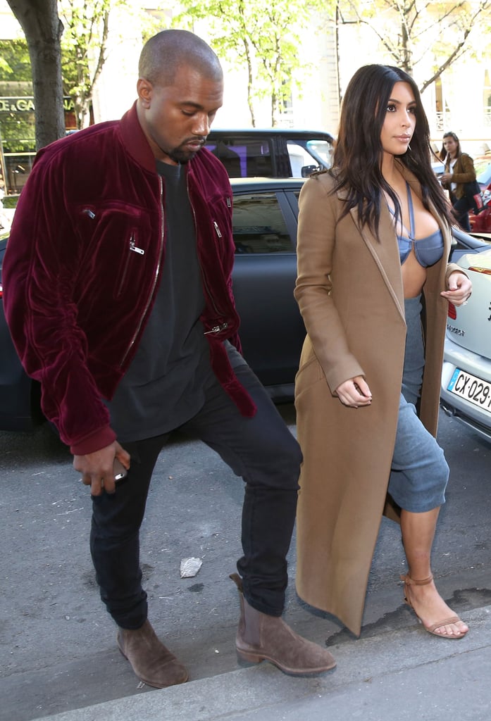 Kim Kardashian And Kanye West Shopping In Paris 2015 Popsugar Celebrity