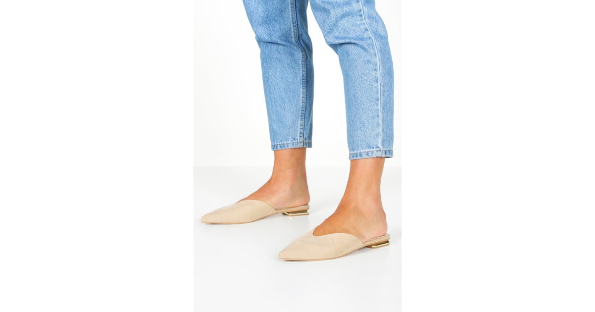 silver mule flats