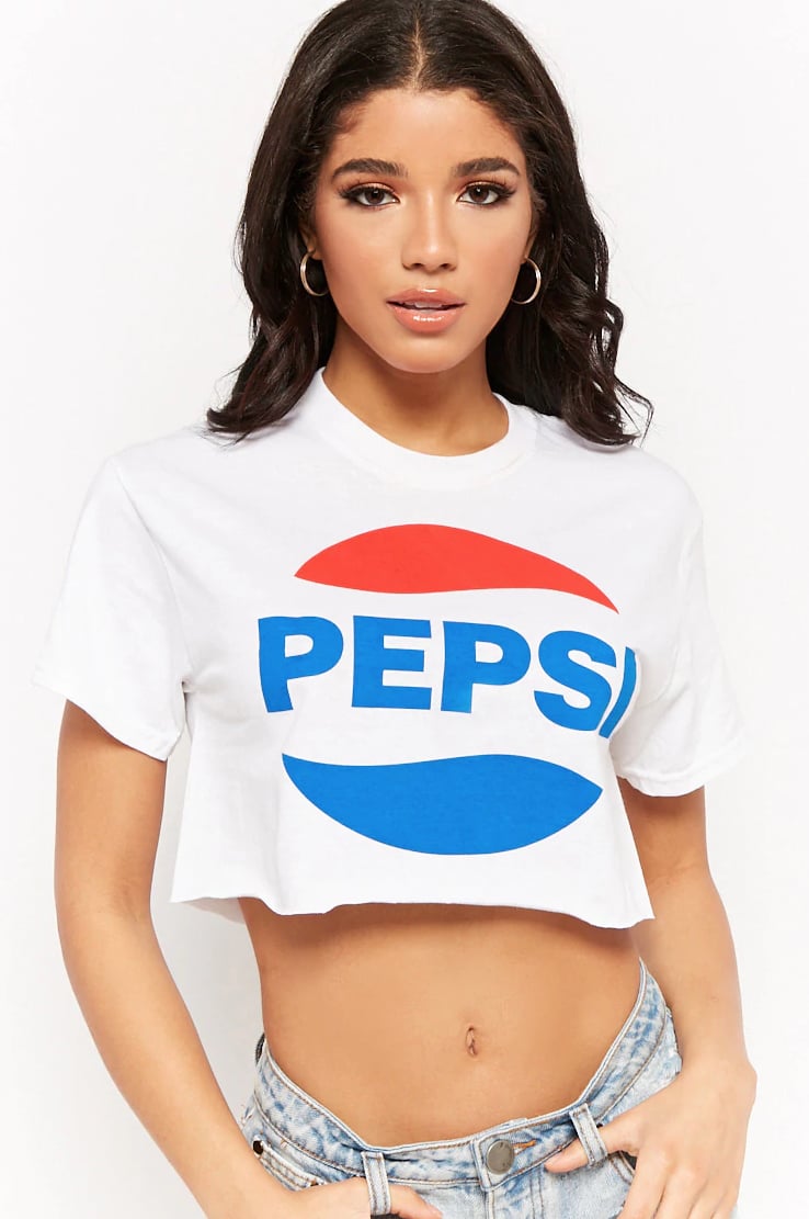 Forever 21 Pepsi Raw-Cut Crop Tee