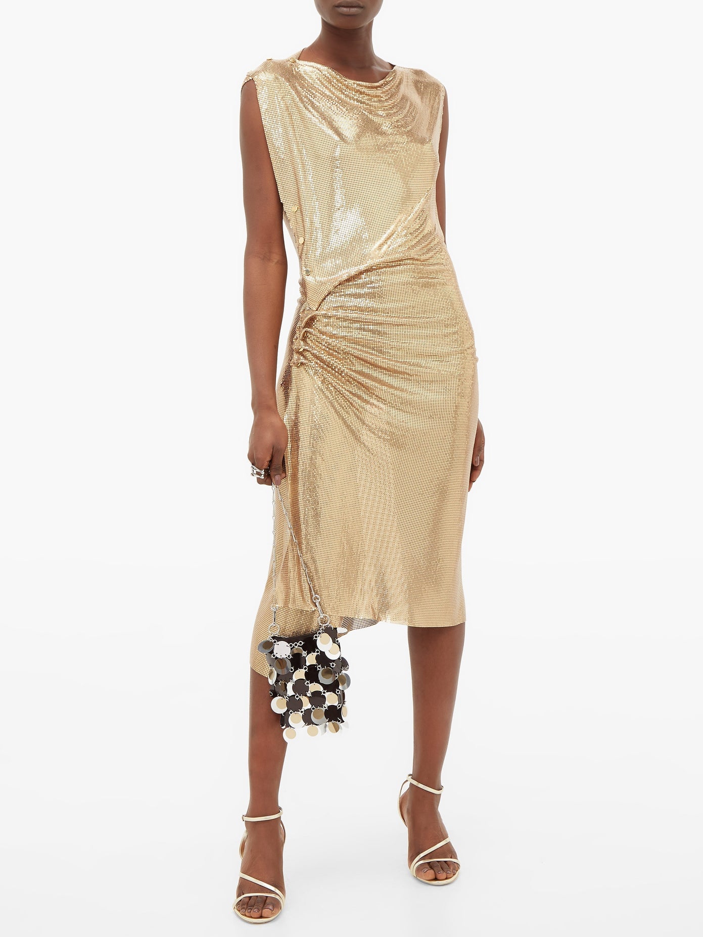 gold chainmail dress