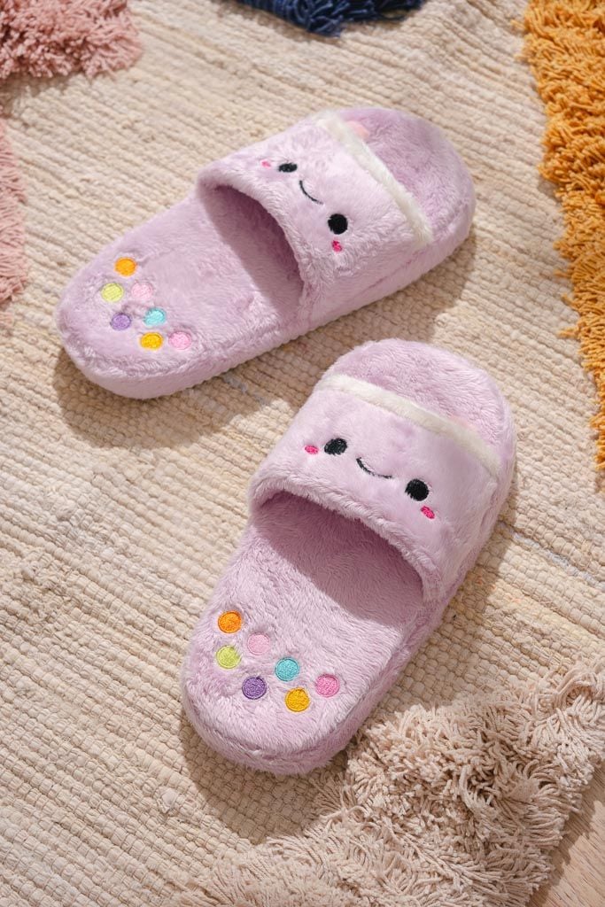 Cozy Slippers: Pearl Boba Tea Plush Slides Limited Edition