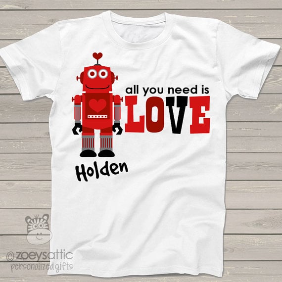 "robot with a heart" onesie
