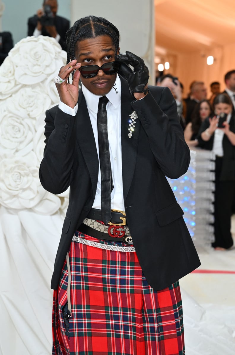 US rapper A$AP Rocky arrives for the 2023 Met Gala at the Metropolitan Museum of Art on May 1, 2023, in New York. - The Gala raises money for the Metropolitan Museum of Art's Costume Institute. The Gala's 2023 theme is 