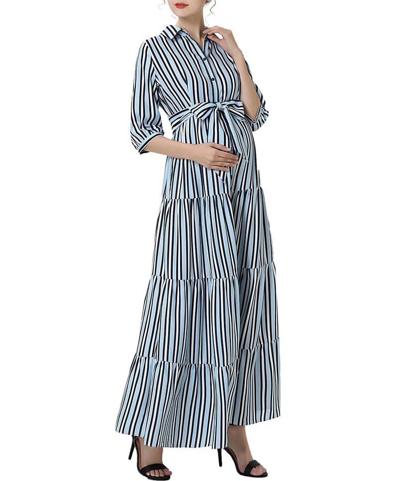 Kimi & Kai Ruby Maternity Maxi Shirt Dress