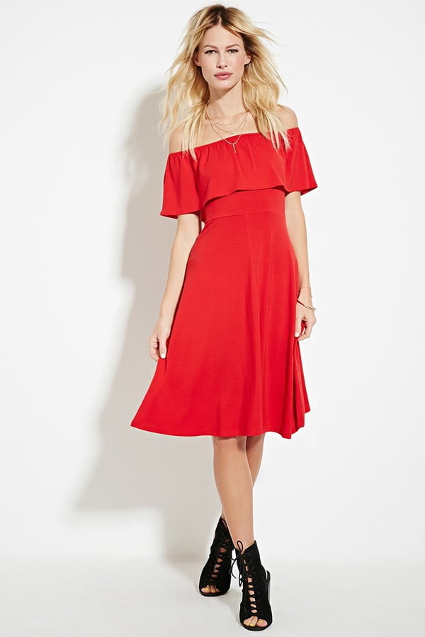 forever 21 red off the shoulder dress