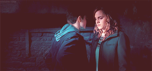When Harry whispered in Hermione's ear at the first meeting of the DA.