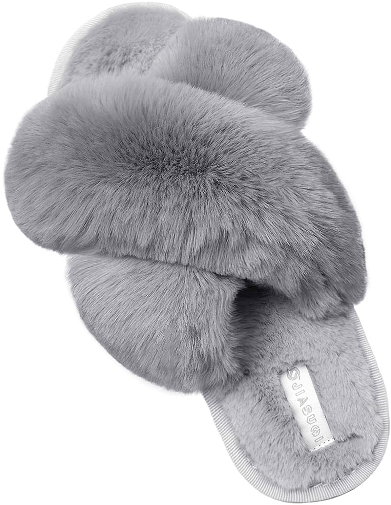 Jiasuqi Cross Fuzzy Slippers