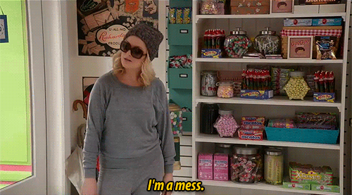 You quickly remember that you have to make yourself (somewhat) presentable for drop-off.