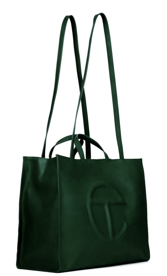 Large Dark Olive Shopping Bag