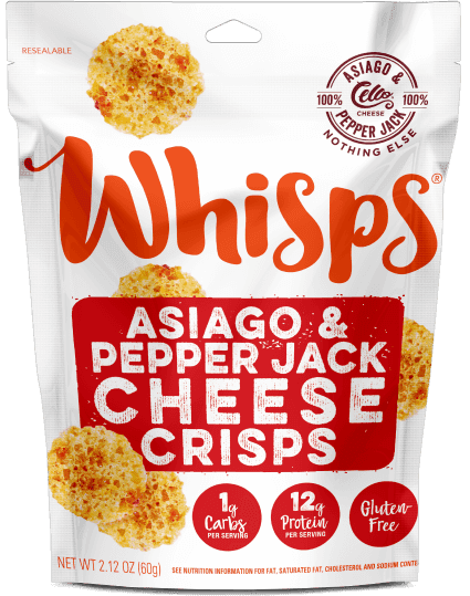 Cello Whisps Asiago & Pepper Jack Cheese Crisps
