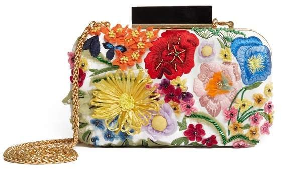 Alice + Olivia Shirley 3D Floral Clutch