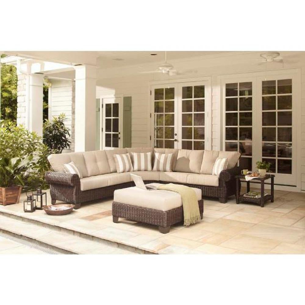 Hampton Bay Mill Valley 4-Piece Patio Sectional Set