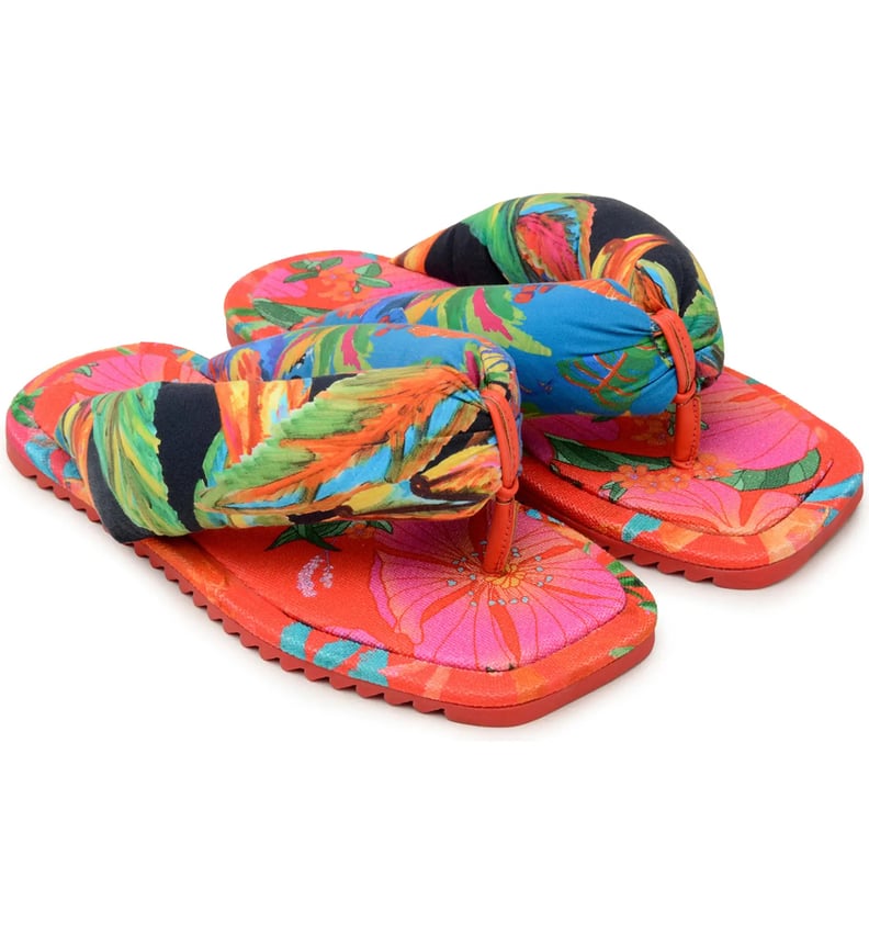 Statement Sandals: Farm Rio Tropical Puffy Flip Flops