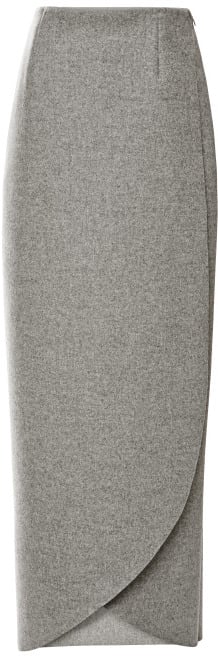 Rosie Assoulin Wrap Wool-Flannel Maxi Skirt