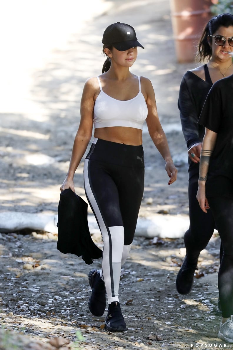 Calvin Klein performance leggings with big white letters down side