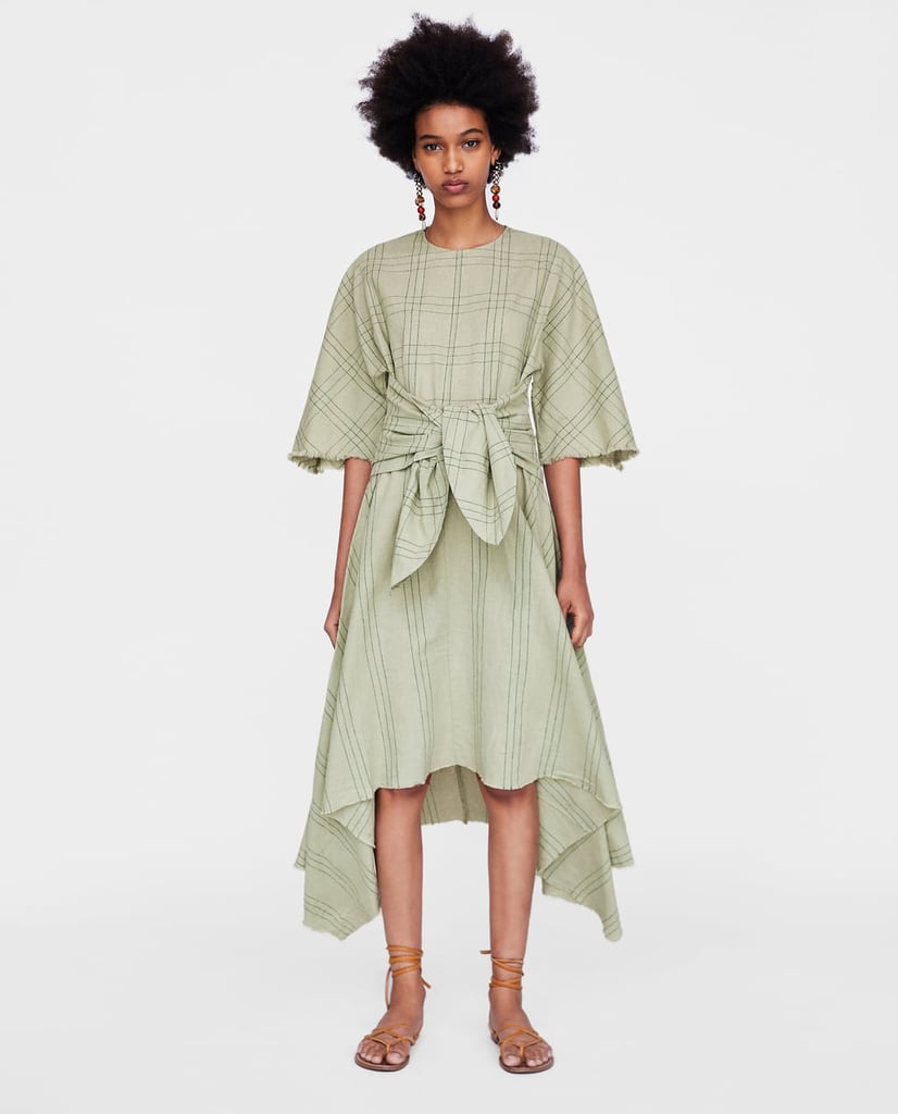Zara Asymmetric Check Dress