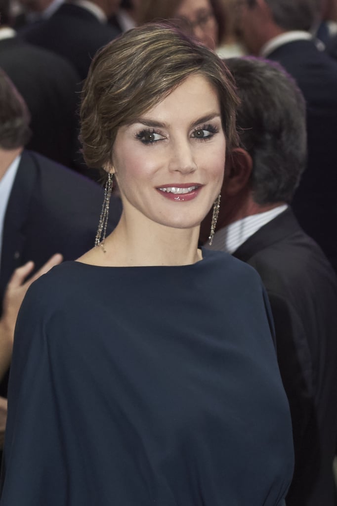 Queen Letizia Wearing Gold Accessories May 2016