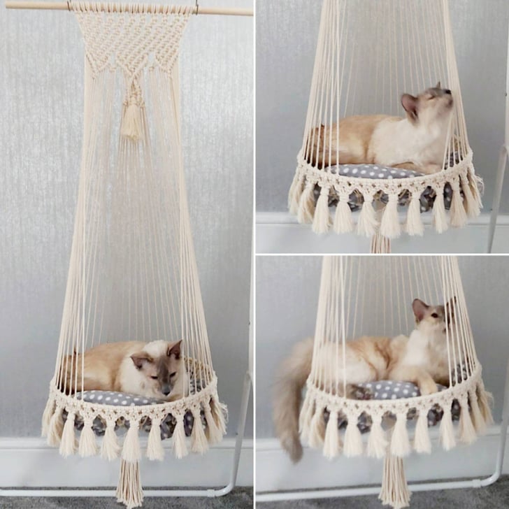 MacrameInteriorsCo Macrame Cat Bed These Beautiful Macramé Cat Beds Look Like Home Decor