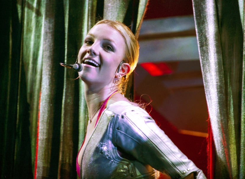 Britney Spears performs on stage at Gelredome, Arnhem, Netherlands, 4th November 2000. (Photo by Rob Verhorst/Redferns)