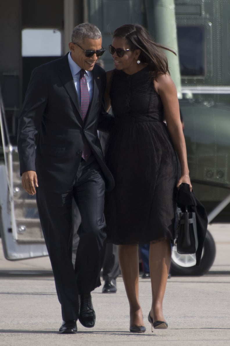 michelle obama date night dress Michelle Obama's floral dress wows at Canada State Dinner