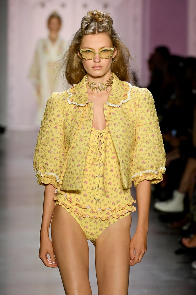A Quilted Jacket and Swimsuit From the Anna Sui Runway at New York Fashion Week