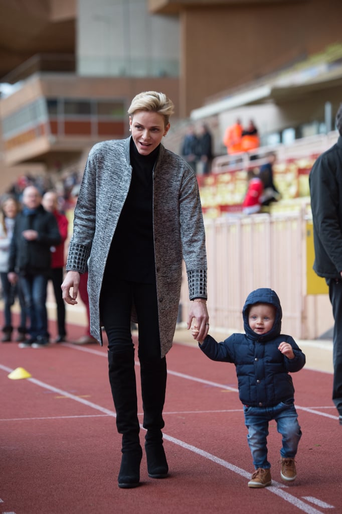 Princess Charlene of Monaco at Rugby Match With Jacques 2016