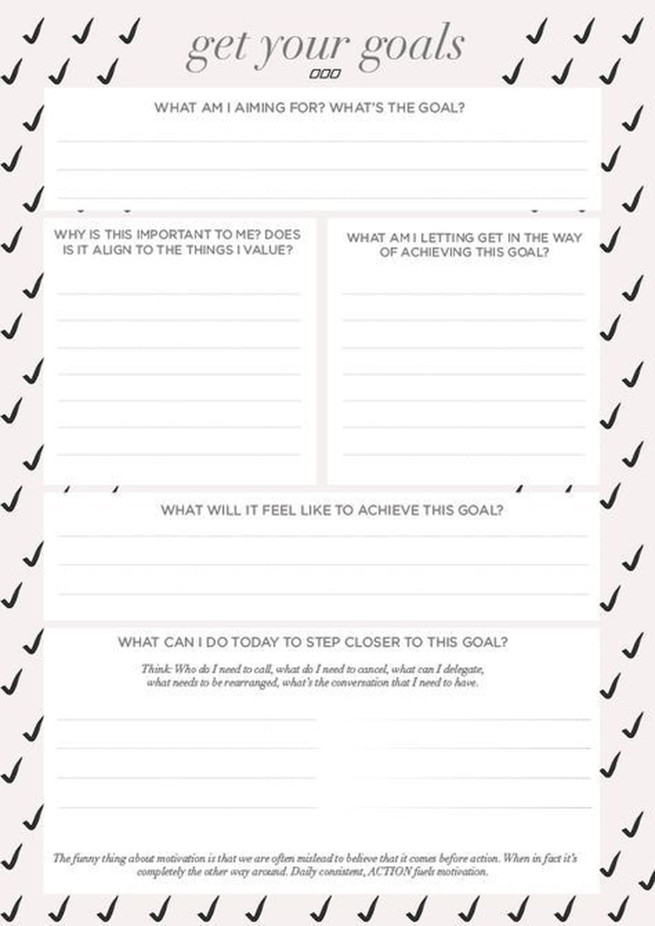 Free Printable Goal Sheets | PS Smart Living