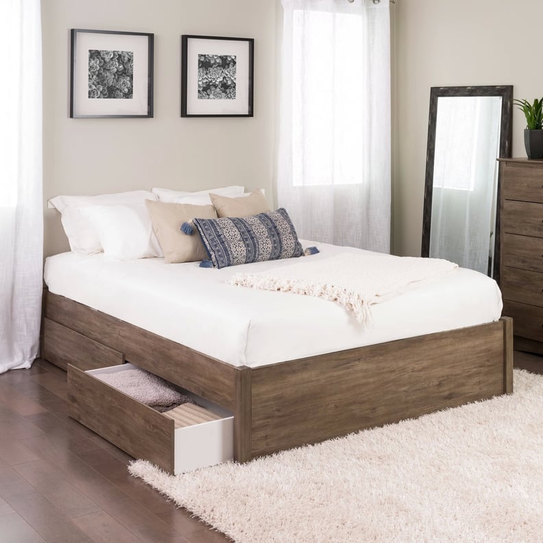 A Simple Platform Bed: Post Platform Bed With Two Drawers