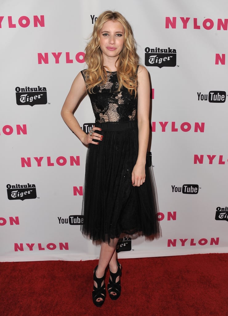 A cool Elie Saab dress was fit for a Nylon party in May 2011.