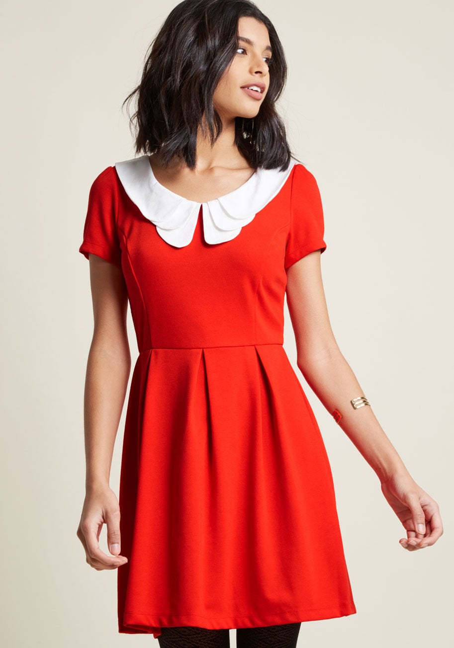 White collar outlet red dress