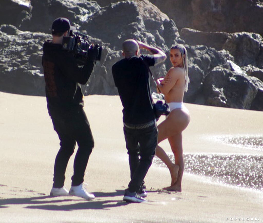Kim Kardashian Beach Photo Shoot Pictures January 2018