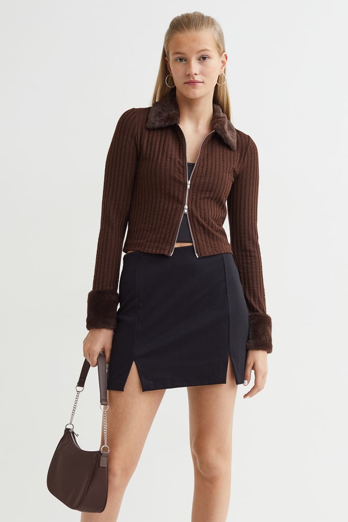 A Trendy Piece: H&M Faux Fur-collar Cardigan