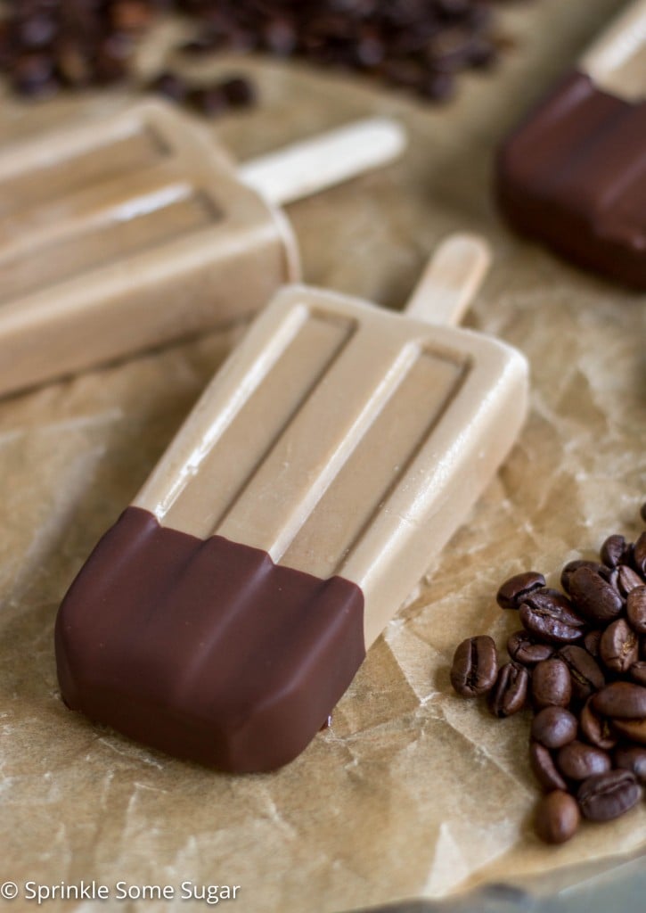 Chocolate Dipped Mocha Iced Coffee Lollies