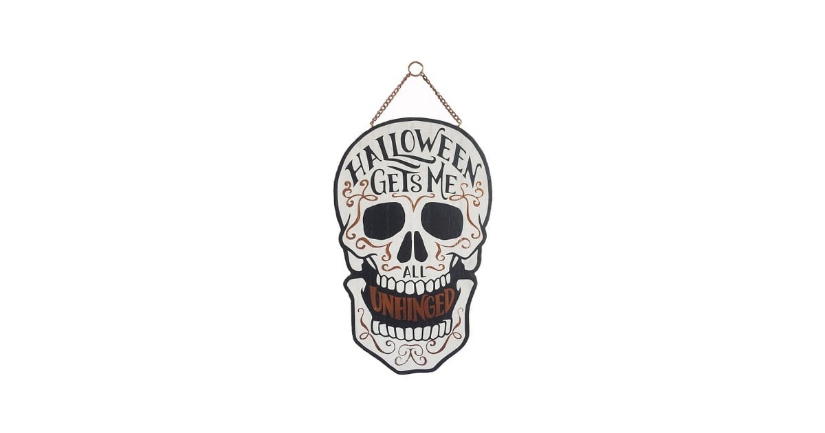 Hanging Wooden Skull Cheap Halloween Products at Target POPSUGAR