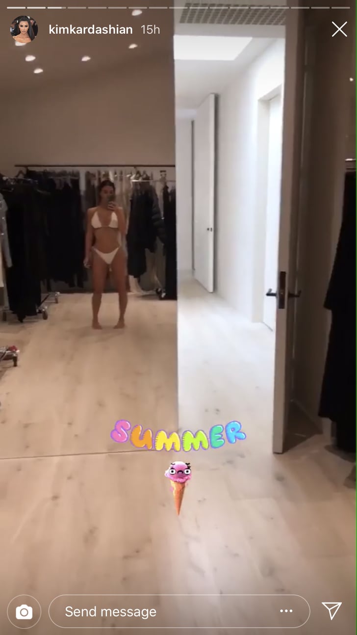 Kim Kardashian's White Nia Lynn Bikini August 2018