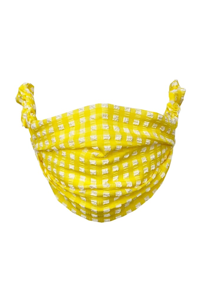 KkCo Face Mask in Popcorn Check Seersucker