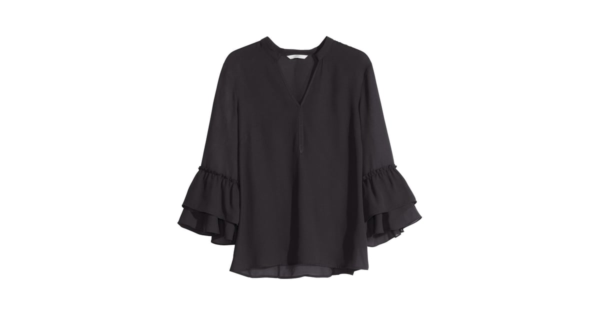 H&M Black Blouse | Dresses and Tops With Bell Sleeves | POPSUGAR ...