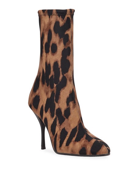 Stuart Weitzman Slaine Leopard-Print Sock Booties