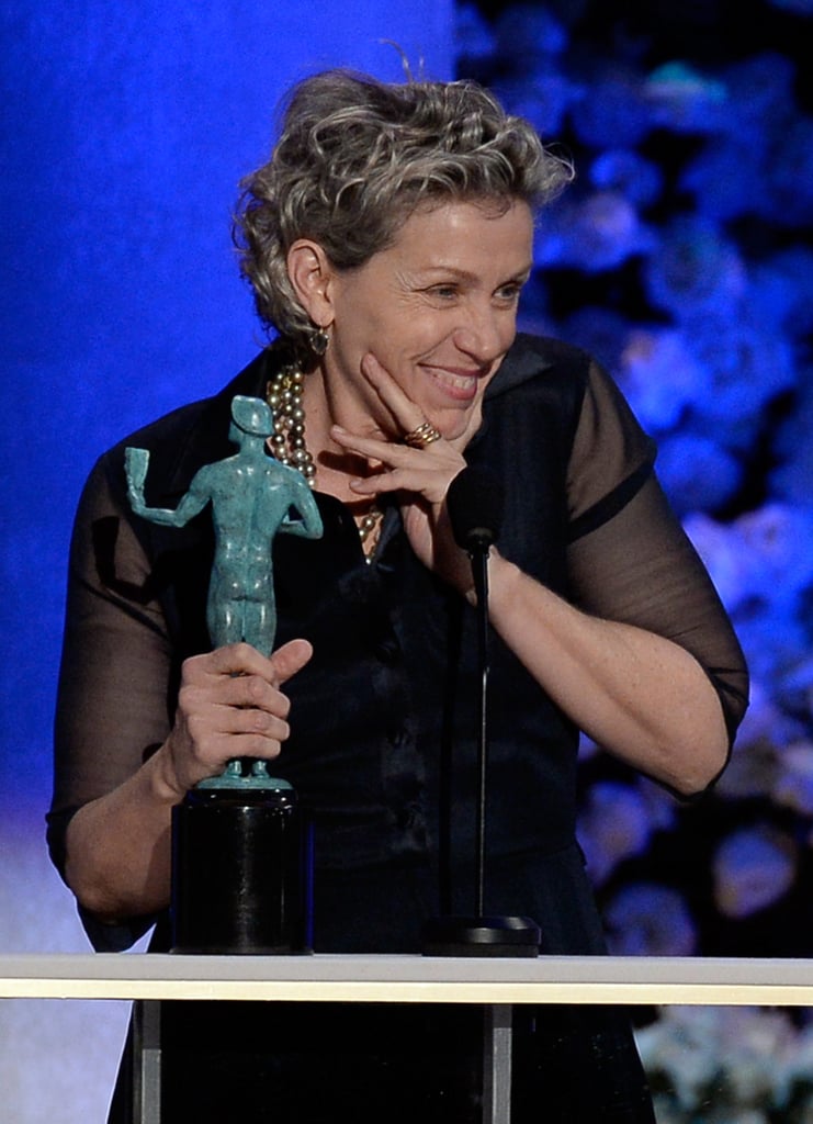 "I wish we could just get some cozy slippers, a box of See's nuts and chews, and just watch all of our work." — Frances McDormand