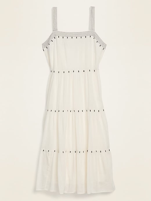 Old Navy Tiered Embroidered Midi Swing Dress