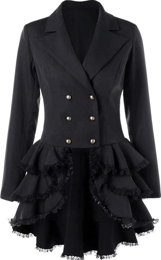 black peplum trench coat