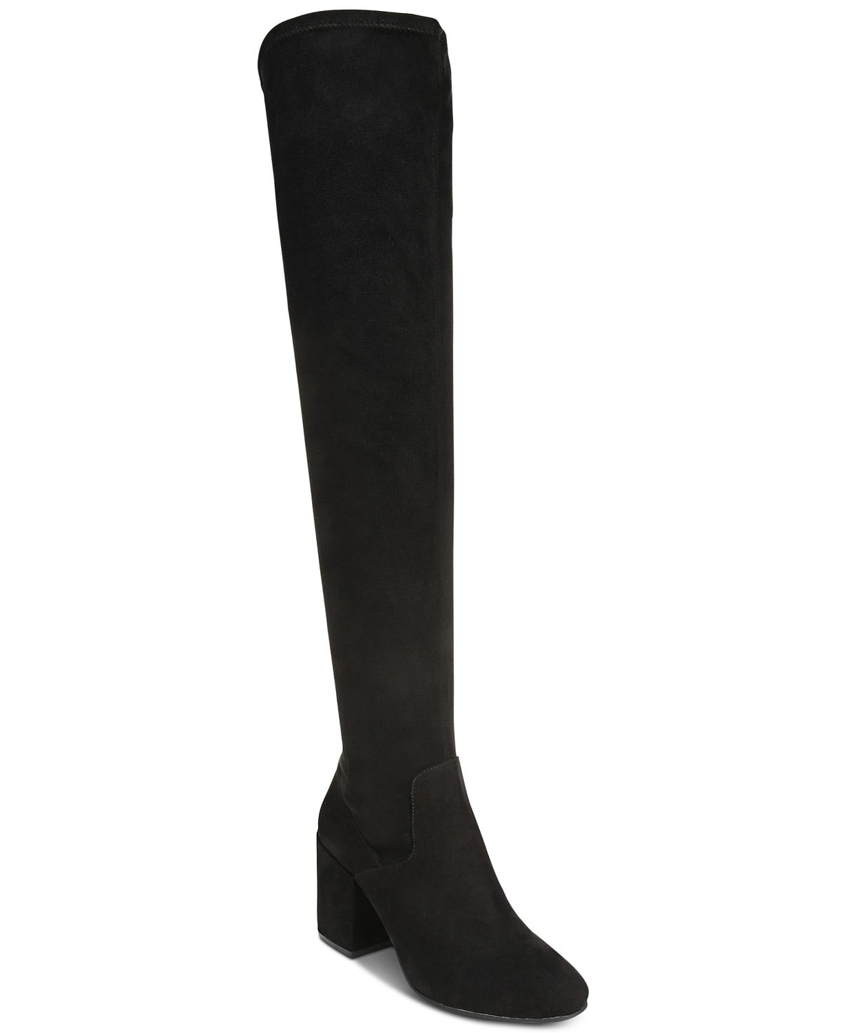 over the knee black suede boots
