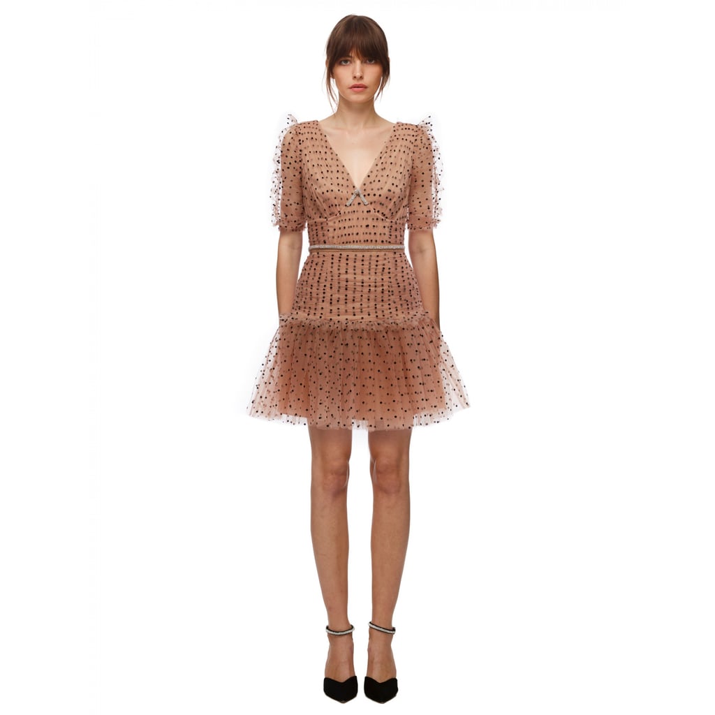 Self-Portrait Dot Mesh Mini Dress