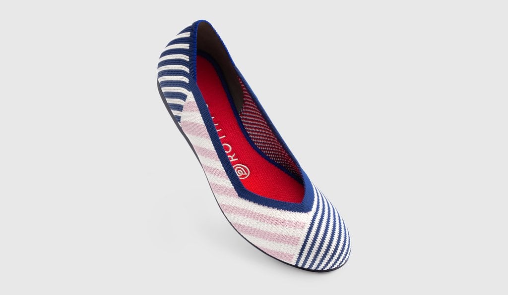 Rothy's Pink Mixed Stripe Flat