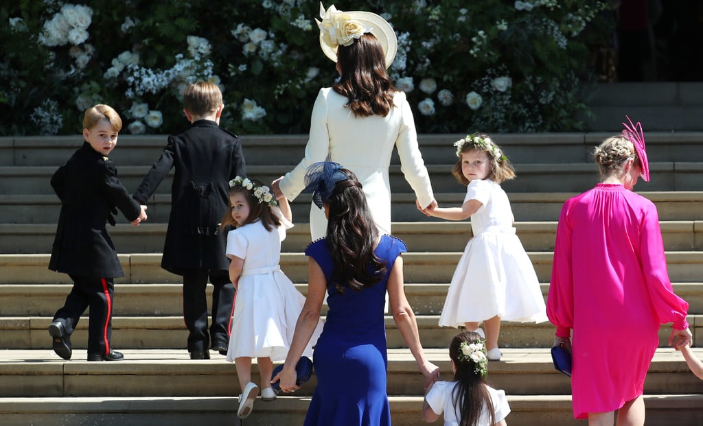 The kids made their way up the steps and into the chapel.