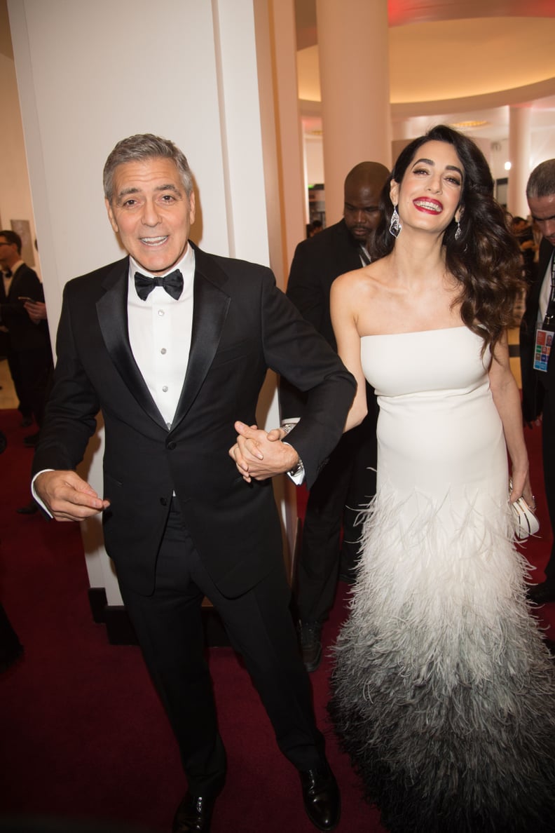 February: George and Amal Were Beaming During Their First Public Appearance Since Their Baby Announcement