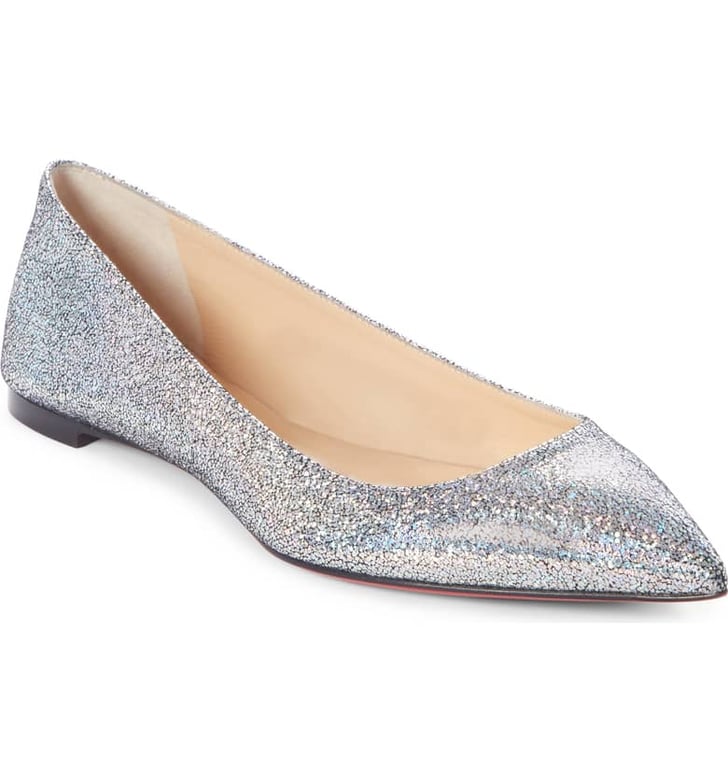 louboutin glitter flats