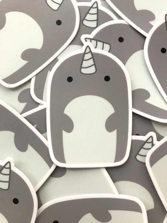 Narwal Animal Laptop Sticker 28 Cute Laptop Stickers You'll Want to