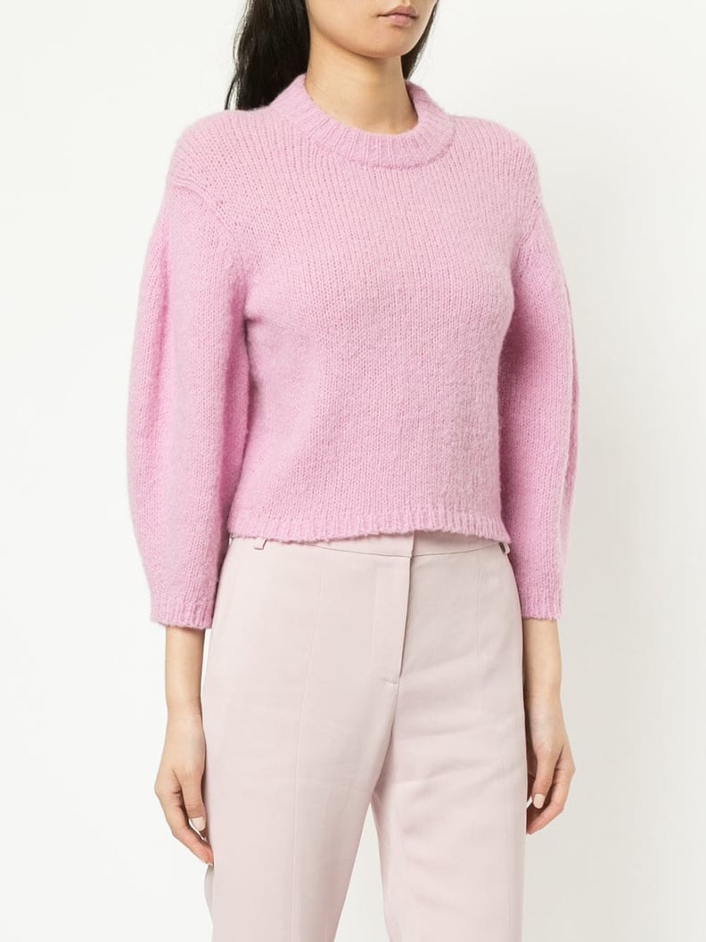 Tibi Puff Sleeve Cropped Sweater